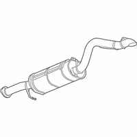 OEM 2008 Hummer H2 Exhaust Muffler Assembly (W/ Exhaust Pipe & Tail Pipe) - 25947957