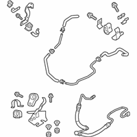 OEM 2018 Infiniti Q60 Power Steering Hose & Tube Set - 49710-4GB0A