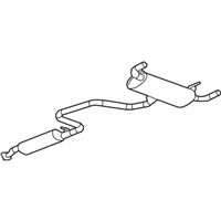 OEM 2007 Saturn Aura Exhaust Muffler Assembly (W/ Exhaust Pipe & Tail Pipe) - 25844218