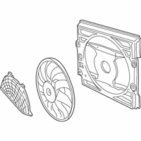 OEM 1999 BMW 750iL Radiator Condenser Cooling Fan Assembly - 64-54-6-921-383