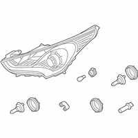 OEM 2017 Hyundai Veloster Headlamp Assembly, Right - 92102-2V000