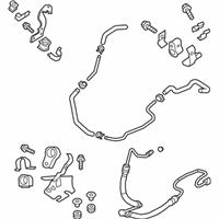OEM 2018 Infiniti Q60 Power Steering Hose & Tube Set - 49710-4GE1A
