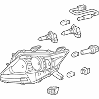 OEM 2012 Lexus RX350 Passengers Halogen Combination Headlight Headlamp W/Chrome Bezel Replacement - 81110-0E050