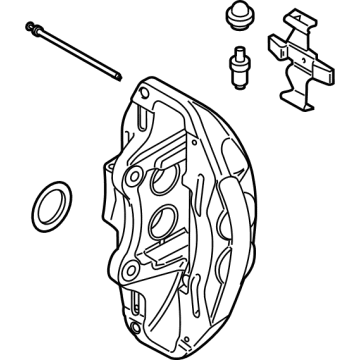 OEM BMW X6 BRAKE CALIPER HOUSING, RED - 34-11-6-897-350