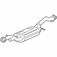 OEM 2004 Hummer H2 Exhaust Muffler (W/Exhaust Pipe & Tail Pipe) - 10398386