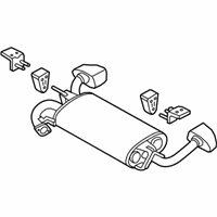 OEM 2012 Hyundai Genesis Coupe Main Muffler Assembly - 28700-2M200