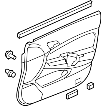 Honda 83502-TP6-A01ZA Lining, R. FR. Door (Lower) *NH167L* (LEA) (GRAPHITE BLACK)