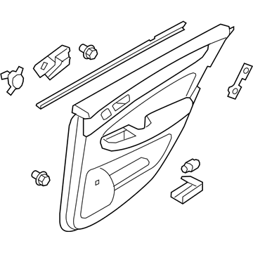 Hyundai 83301-3M060-A4 Panel Complete-Rear Door Trim, LH