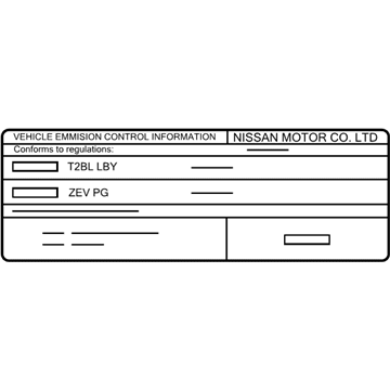 Nissan 14805-3NA0B Emission Label