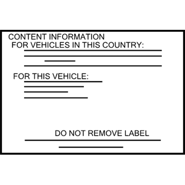 Nissan 990A2-3NA0A Label-Parts Content