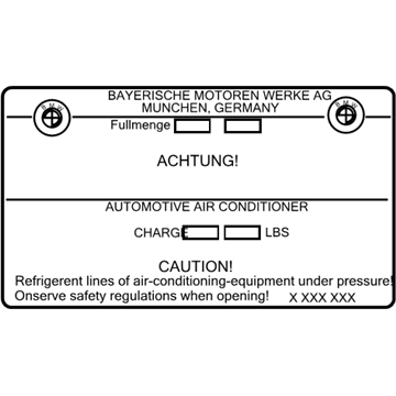 BMW 71-23-9-384-996 Label, Coolant