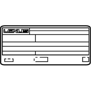 Lexus 11298-28570 Label, Emission Control