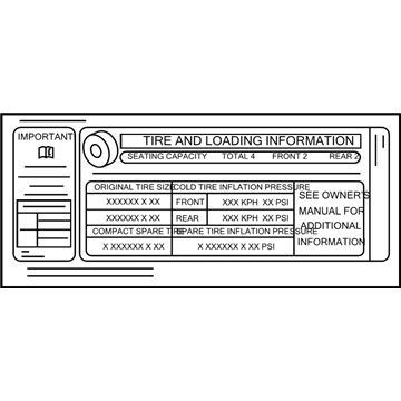 BMW 71-24-6-781-271 Label "Tire Pressure"