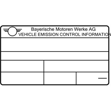 BMW 71-22-7-614-320 Label "Exhaust Emission"