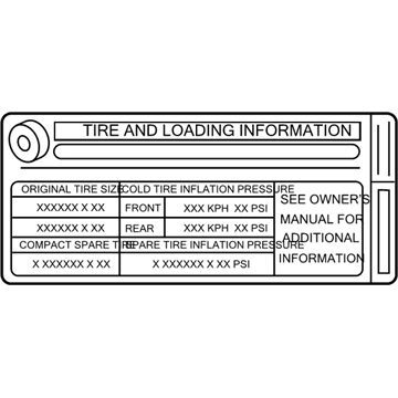 BMW 71-24-6-790-874 Label "Tire Pressure"