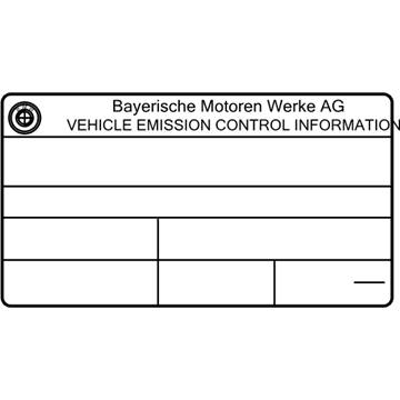 BMW 71-22-7-608-145 Label "Exhaust Emission"
