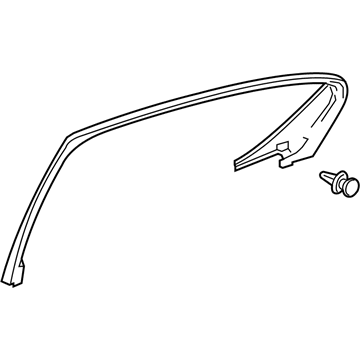 Acura 72942-TX6-A01ZA Garnish, Right Rear Door Sash (Inner) (Premium Black)