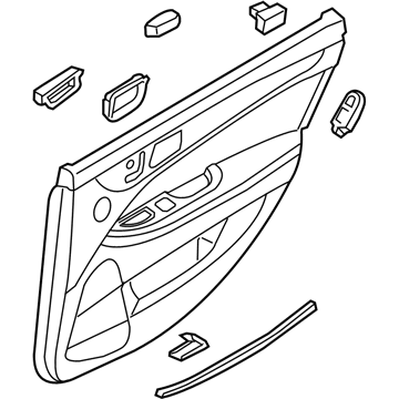 Hyundai 83305-3NEA0-W2R Panel Assembly-Rear Door Trim, LH