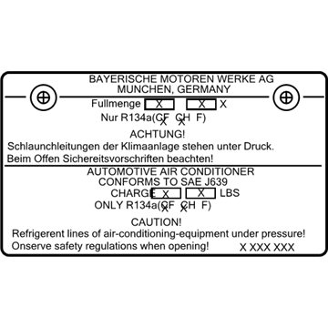 BMW 64-50-6-916-084 Label, Coolant