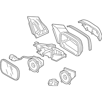 Honda 76250-SVA-A11ZE Mirror Assembly, Driver Side Door (Taffeta White) (R.C.)