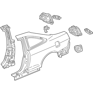 Honda 04636-S82-405ZZ Panel Set, R. RR. (Outer) (DOT)