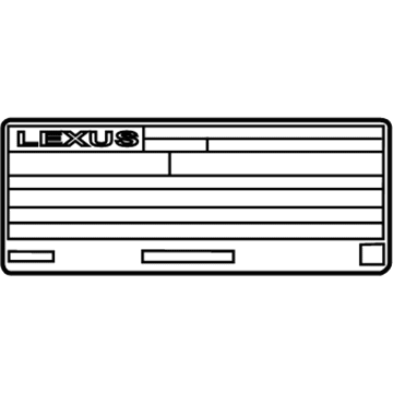 Lexus 11298-31M30 Label, Emission Cont