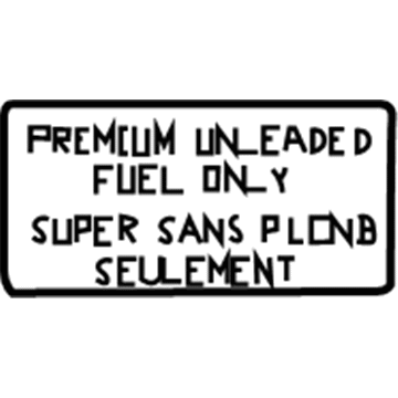 Nissan 14806-89906 LABL UNLEADED Fuel