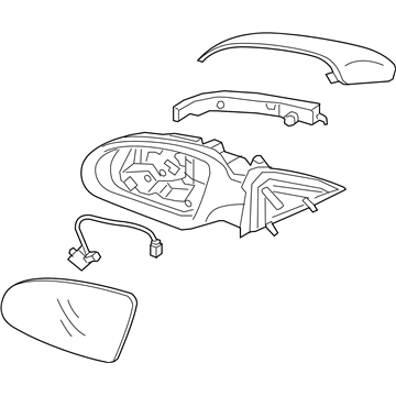 Kia 87610D5000 Outside Rear View Mirror Assembly, Left