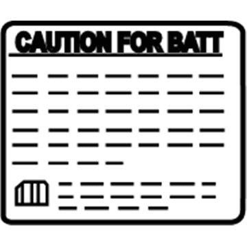 Infiniti 80752-JL00A Label-Caution, Door Regulator