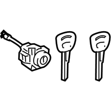 Lexus 69052-50150 Door Lock Cylinder & Key Set, Left