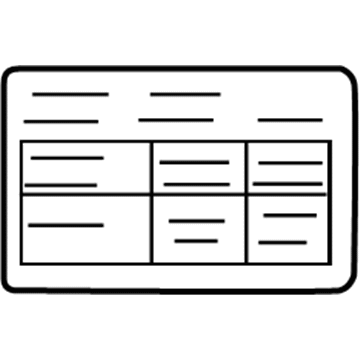 Nissan 99090-JA00C Placard-Tire Limit