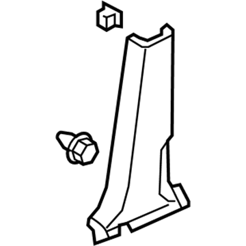 Honda 84171-TG7-A01ZA Garnish, L. Center Pillar (Lower) *NH900L* (DEEP BLACK)