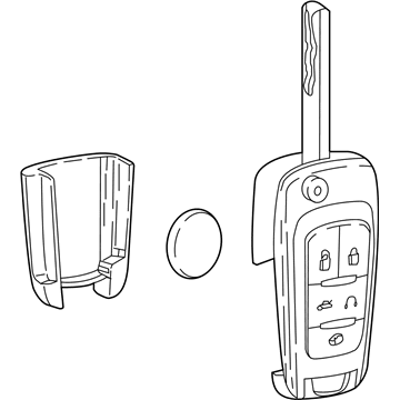 GM 13599913 Key Asm-Door Lock & Ignition Lock Folding (W/ Remote Control D