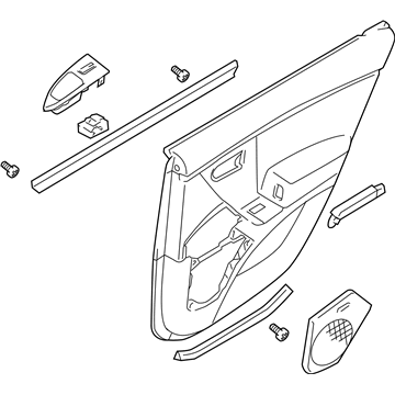 Hyundai 83301-3L330-J9 Panel Complete-Rear Door Trim, LH