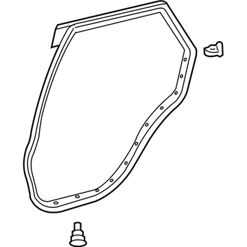 Lexus 67872-48030 Weatherstrip, Rear Door, LH