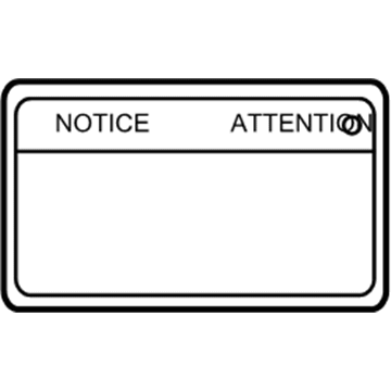 Lexus 11289-28010 Label, Spark Plug Notice