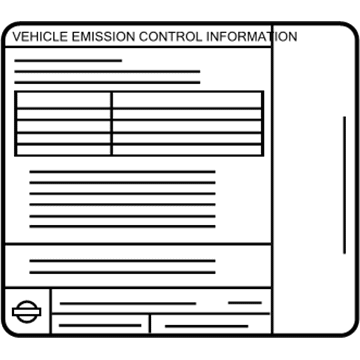 Nissan 14805-3RC0A Emission Label