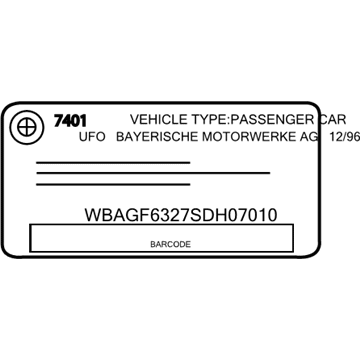 BMW 71-21-2-122-606 Manufacturer Certification