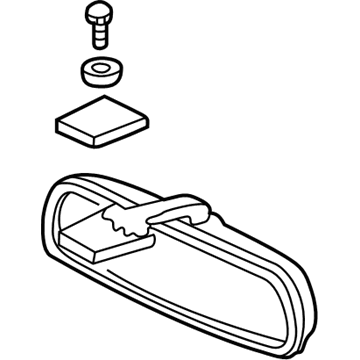 Honda 76430-S01-A01ZA Mirror & Stay, Rearview (Black) (Day/Night)