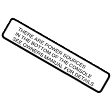 Lexus 85537-0E010 Label, Power Outlet