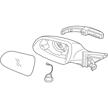 Kia 87610F6181 Outside Rear View Mirror Assembly, Left