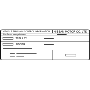 Nissan 14805-4NS0B Label-Emission Control Information