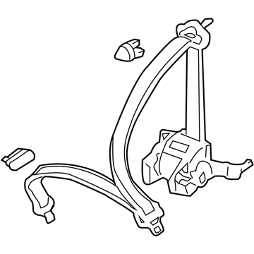 Honda 04824-S9V-A01ZF Tongue Set, Right Rear Seat Belt (Outer) (Light Fern Green)