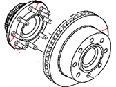 OEM 1994 Dodge Ram 2500 Disc Brake Rotor And Hub Assembly Front - 52007851