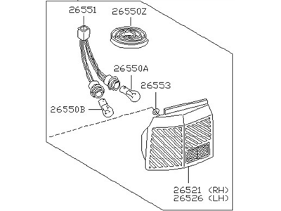 Nissan B6550-61A00 Lamp Re Combination RH
