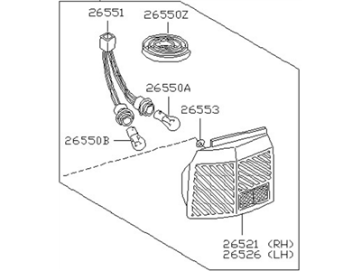 Nissan B6555-82A10 Lamp Re Combination LH