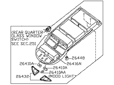 Nissan 26430-9GE0A Map Lamp Assy