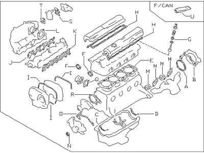 Nissan A0101-84M2E Gasket Kit Engine