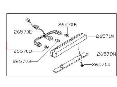 Nissan 26590-30P01 Lamp Assembly-Stop