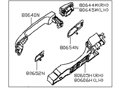 Nissan 80606-9JH0A Front Door Outside Handle Assembly, Right